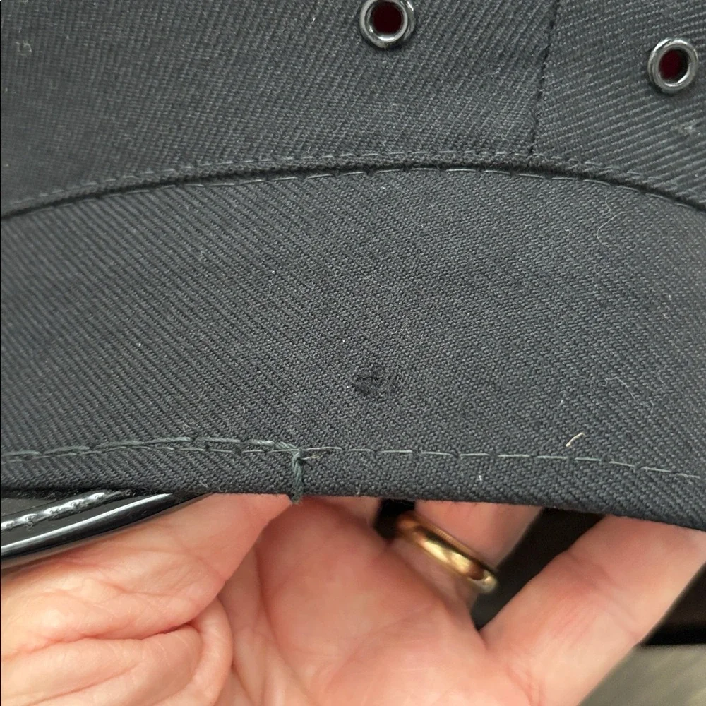 Vintage Chaffeur/ Doorman hat, black wool blend?, patent visor, Union made - Picture 6 of 6